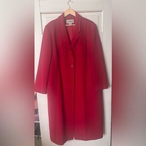 LLBean red wool coat